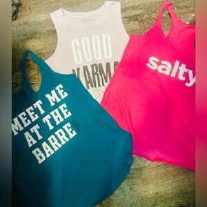 PINK Victoria's Secret Tank Tops - White, Teal, Pink
